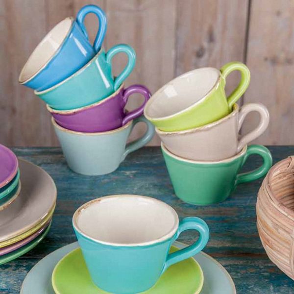 Italienische Keramik Tassen in 6 Farben