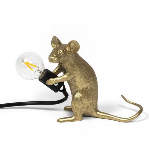Seletti Mouse Mac Gold Tischleuchte im Designshop Lichtraum24.de kaufen