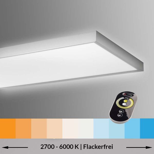 LED Aufbaupanel 120x30 cm Tunable White - verstellbar von warmweiß zu tageslicht über Fernbedienung - Im Designshop Lichtraum24.de kaufen
