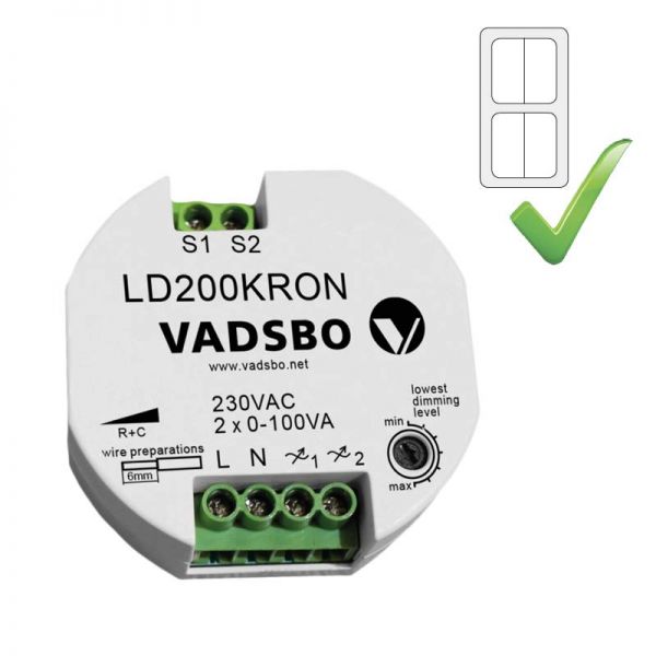 Doppeldimmer LD200KRON von Vadsbo - LED Problemlos dimmen