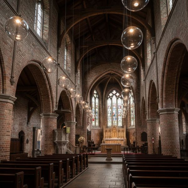 Kirchen-Pendelleuchte-PIT-mundgeblasenes-Glas-im-Raum