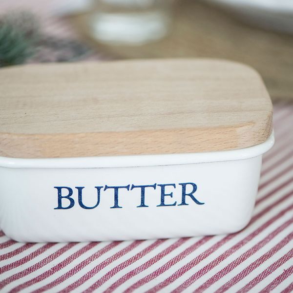 Ib Laursen Butterdose aus Emaille mit Holzdeckel im Designshop Lichtraum24.de kaufen