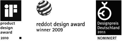 if product design award 2010 | reddot design award winner 2009 | Designpreis Deutschland 2011 nominiert